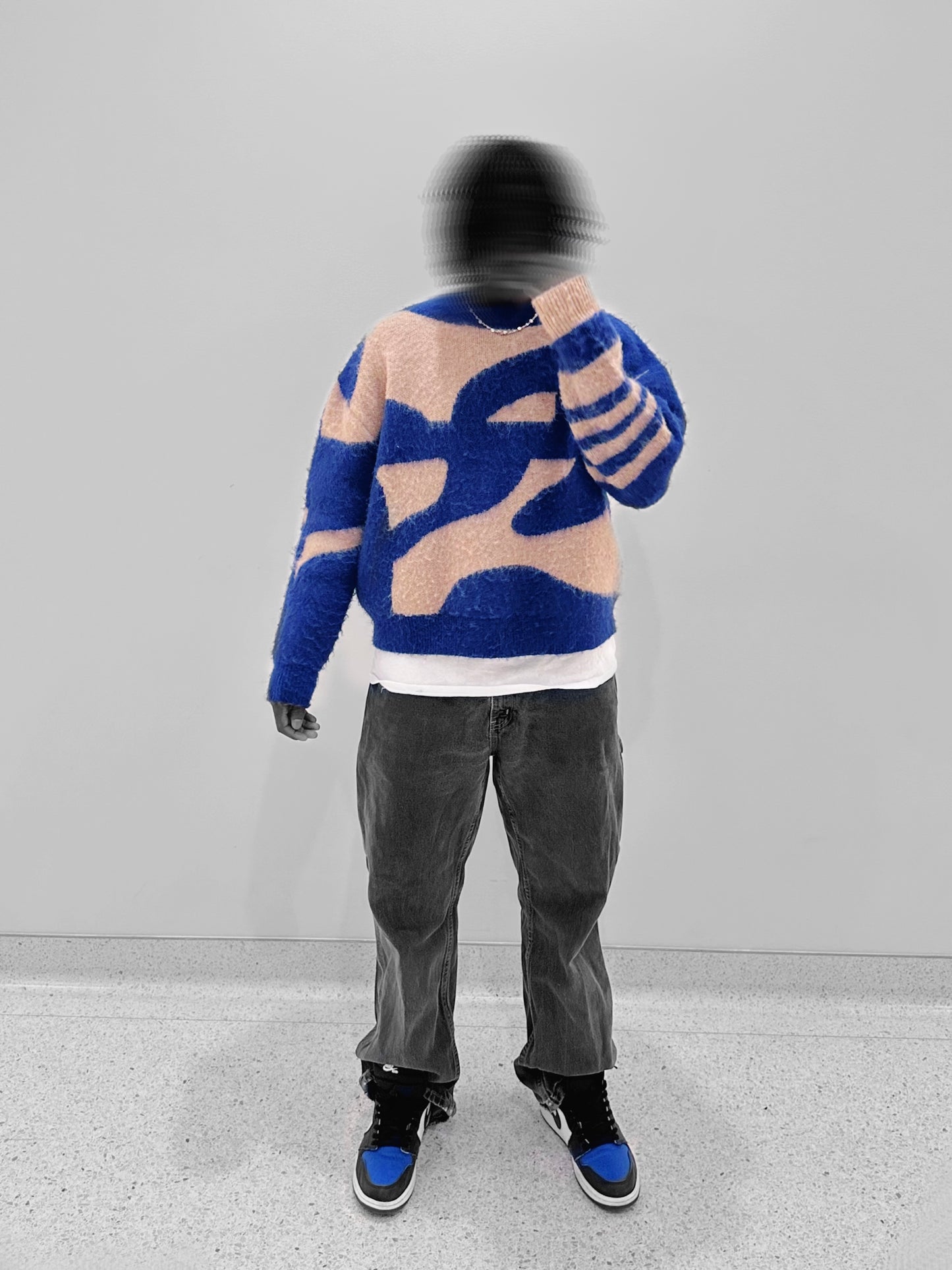 Mohair Long Sleeve (Blue&Khaki)